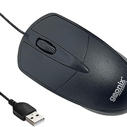 GEONIX Wired USB Mouse for Windows PC Desktop, Laptop, Notebook, Mac, computerand Chromebook, for Righty or Lefty Use, Black Colour, 1 Year Warranty.-26