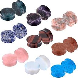 18pcs Stone Double Flared Ear Stretcher 8G-30mm-image-0