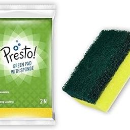 Presto! Scrub Sponge, Green Pad with Sponge | 3 x 4 inches, Pack of 6-image-95