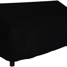 Indoor Outdoor Bench Cover, 2-Seater Patio Chair Dust Waterproof Garden Furniture Sofa (Black), Polyester-image-28