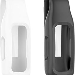 HYWRDYB (2 Pack) Clips Compatible with Fitbit Inspire 3/Inspire 2,Replacement Solid Color Silicone Clips with Steel Sheet for Fitbit Inspire 2/Inspire 3/Ace 3 Fitness Tracker (Black+White)-28