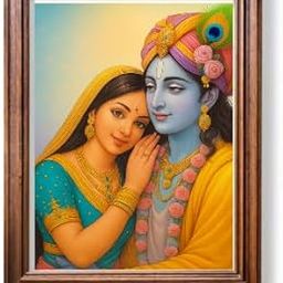 Radha Krishna Photo Frame A4 Size – Divine Spiritual Wall Art for Home Temple Living Room | Hindu God Frame | Printed & Framed for Gift & Pooja Décor (Black) (Brown)-28