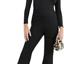 Women’s Black Twist-Front Flared Jumpsuit-image-8