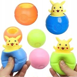 MONKEYTAIL Pikachoo Theme Squeeze Pop Toys - Set of 3 | Squishy Fidget Stress Relief Toys for Kids and Adults | Birthday Return Gifts-9