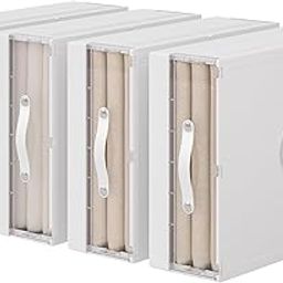 GUDEMAY 4 Pack Bed Sheet Organizers and Storage, Foldable Closet Organizer with Handle, Plastic Bedding Storage Box Container for Blanket, Duvet Cover Set, Bed Sheet Set-image-20