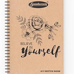 Sundaram | A5 Sketch Book | Spiral Bound (Wiro) | 100 Pages (50 Sheets) | 21 x 14.7 cm | Plain | Pack of 3-image-41