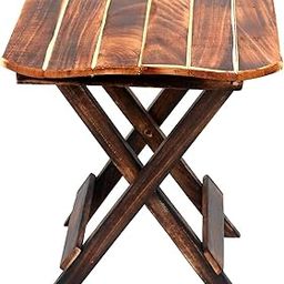 ALI SHIPPING Elegant Wood Folding Coffee Stool | Multipurpose Use for Home, Office, Garden, Indoor & Outdoor | Natural Wood Finish & Beautiful Design | 12x15x16 Inches (Brown)-image-44