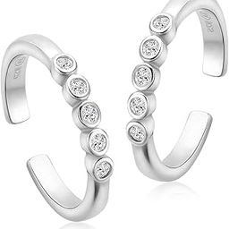 Cubic Zirconia Studded 925 Sterling Silver Adjustable Toe Ring Stylish Comfortable Bichiya Gift for Women-image-65