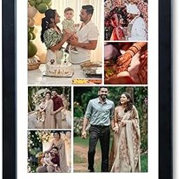 printartcraft collage Customised Photo Frame for Anniversary Photo Collage Gift, Wedding Gift, For Friend, Birthday Gift, Valentine's day Family frame 12x8 Inch A4 size (photo_frame_0018)-image-62