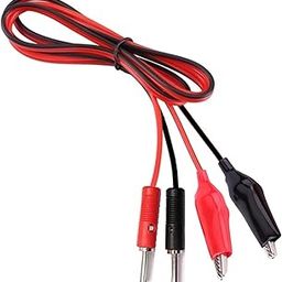 e4u Quality Standard 4mm Banana Plug To 45mm Alligator/Crocodile Clip Red Black Test Probes Pair - 0.5 MTR-17