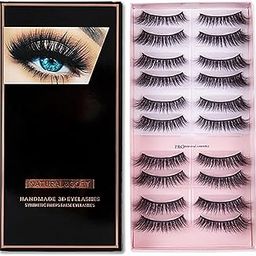COSLUXE IMAGIC PROfessional Synthetic Fibers False Eyelashes, Natural & soft 100% Handmade 3D Eyelashes Pack 10 Pairs of 1 box (L12)-47