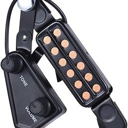 12-Hole Acoustic Guitar Pickup with Magnetic Transducer, Tone & Volume Controller, Easy Install, No Drilling, Suitable for 38-41" Guitars-11