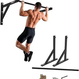 STHENOS Multifunctional Wall Mounted Pull Up/Push Up/Chin Up Bar For Gym Home Exercise, Workout Strength Training Equipment,32Mm Diameter (120 Cm, Black)-4
