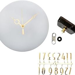 R H LIFESTYLE DIY Clock Making Kit Acrylic Clock Base, Numbers, Machine, Movement Hand and Hook Resin Art Kit (Round Acrylic Clock Set WH Number, 6 INCH)-image-50