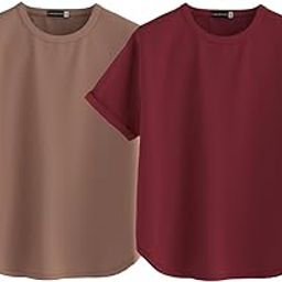 Pure 100% Cotton Oversized Loose Baggy Fit Round Neck with Drop Shoulder Half Sleeves Boyfriend T-Shirt Combo for Women & Girls (Pack of 2)-image-116