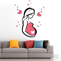 StickMe 'Pregnancy Girl Love Herself - Creative - Colorful - Wall Sticker' -SM197 (Multi Colour, Vinyl - 80cm X 100 cm)-image-78