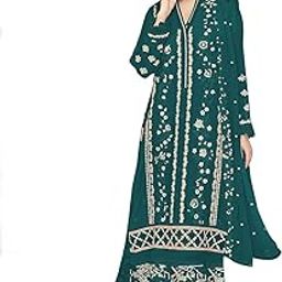 WOMEN'S Georgette Semi-Stiched lehnga (SF-171957 Dark Green Free Size)-picture-19