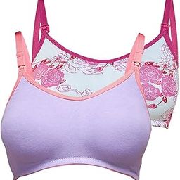 Organic Cotton Bamboo Nursing Bra for Women I Non Padded Feeding Bra with Keyhole Back and Wire Free I Maternity Innerwear with Full Coverage (Combo Pack)-image-2