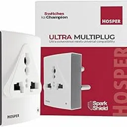 HOSPER - Multi Plug Socket - Universal 2 & 3 Pin Socket Adapter - LED Indicator - Surge Protection - Compact & Heavy Duty Power Plug for Home, Office & Travel - Safe & Durable Design(Pack of 2)-picture-21