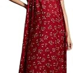 MomToBe Women's Cotton Maxi Maternity Nighty/Feeding Nighty/Pregnancy Night Gown/A-Line Nursing Nighty with Zippers for Nursing Pre and Post Pregnancy-image-85