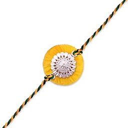 99.5% Fine Silver Certified Best SILVER RAKHI (Yellow) (Pack of 1)-image-94