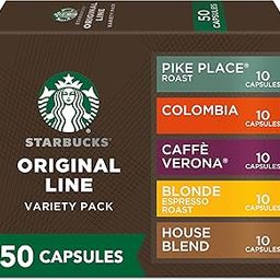 Nespresso Starbucks Capsules, Favorites Variety Pack (Box of 5, 50 Pods, Compatible with Nespresso Original Machines)-picture-20