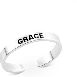 AbbZone Personalized Stainless steel Adjustable Ring with Your Name Engraved | Ideal gift for Both Men & Women-image-38