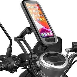HAICI Bike Phone Mount Waterproof Cell Phone Holder 360 Rotation Motorcycle Smartphone Case Universal Bicycle Handlebar Sensitive Touch Screen Fit Below 4-7.2 Inches Smartphone (Black)-18