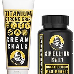 Muscleape Smelling Salt With Cream Chalk For Titanium Strength Grip | Ammonia Inhalant For Instant Focus & Insane Pump | Best Combo For Powerlifting Athletes |Open-Sniff-Bend The Bar-Repeat. For Heavy Lifts In Gym-30