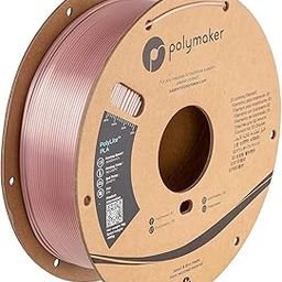 Polymaker Silk PLA Filament 1.75mm Shiny Rose Gold, 1kg Cardboard Spool - PolyLite PLA Silk Rose Gold Shiny 3D Printing Material, Compatible with Most Printers-image-3