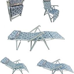 Amaze Folding Reclining Chair Cum Bed| Multi-Functional Lounge Chair for Home, Office, and Camping (Color-Grey)-13