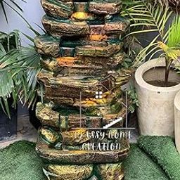 Classy Home Creation Antique Rock Fountain 4 Feet for Home, Office, Garden Decor | Multicolour Water Fountain 4 Feet-image-51