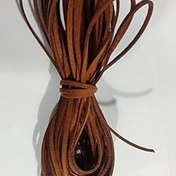 OMX Size - 3mm x1.4mm Faux Flat Suede Cord Roll String Korean Leather Lace Beading Thread Suede Lace Leather Cording for Jewelry Makings (10 Mtr, Brown)-image-61