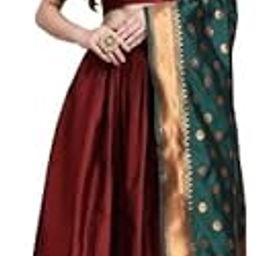 Women's Banarasi Silk Unstiched Lahenga Choli Fabric Set With Dupatta || Lahenga Choli Set-picture-21