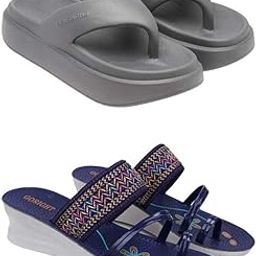 Extra Soft Classic Casual wear with Flexibility Technology Flip Flop Combo for Women's/Girl's(6110+1947)()-image-62