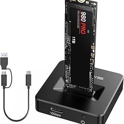 ACASIS NVME SSD Reader Adapter, Aluminium Alloy Housing Fast Heat Dissipation, NVME to USB Docking Station, M.2 SSD to USB Adapter 10Gbps, Support M.2 (M Key) NVMe SSD and (B+M Key) SATA-Based SSD-24