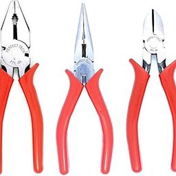 PERFECT TECH 3 Pcs Set Combination Plier 8 inch | 6 Inch Long Nose Plier | 6 Inch Side Cutter | Tool Kit Set | Cutting Player (Black Phosphate Finish & Red Sleeves) (Heavy Duty)-image-15
