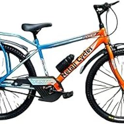 Neta ji Cycles Modern 24-Inch Bicycle for Boys & Girls | Blue & Orange Design, Steel Frame, Caliper Brakes & Rigid Fork | Single Speed | Ideal for 10+ Years-26