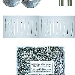 Magnesium Ribbons 25 Grams Each 2 Nos + Magnesium Strips 20 Nos, Magnesium Rods 2 Nos + Magnesium Turning 490 Grams, Value Pack, Suitable for all schools and other industrial purpose.-image-58
