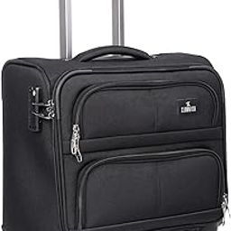 Wanderer Luggage Polyester Softsided Check-in Suitcase 4 Wheel Trolley Bag Laptop Roller Case (44 cms, Charcoal Black)-image-28