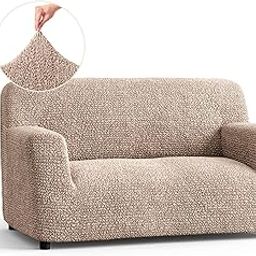 BELLISSIMA COVERS Premium Microfibra 2 Seater Plain Sofa Slipcover from Italy (Champagne)-image-23