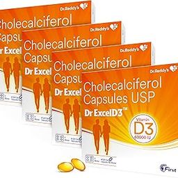 Dr ExcelD From Dr. Reddy's | Vitamin D3 60000 Iu For Bone/Joint/Mental Health And Healthy Heart For Men & Women| 4 Capsules * Pack Of 4-image-17
