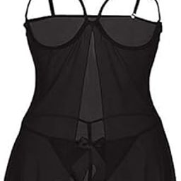 Sexy Night Wear net Dress for Women/Girls/Free Size for Sexy Honeymoon Night Black-image-13