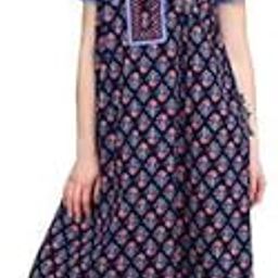 Women's Cotton Long Maxi Night Gown Nighty Dress with Pocket & Stylish Button, Super Soft Comfortable (LNG-Button)-image-69