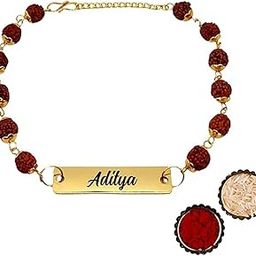 Rakhi Personalized Metal Name Rakhi with Roli-Chawal | Custom Name Rakhis for Brother | Raksha Bandhan Gift-image-81
