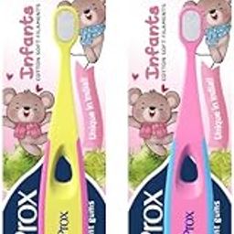 SensoProx Unisex Kids Super Soft Infant Toothbrush - Oral Care, Pack of 2, Yellow & Pink-image-99