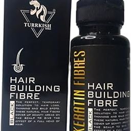 Turrkish Style Hair Building Fibre – Black | Natural Keratin Fibres for Thinning Hair 15g-21