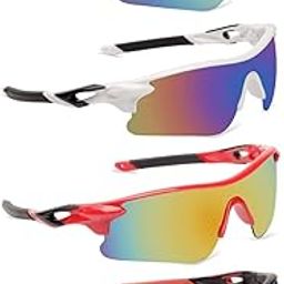 Combo Set Of 4 UV Protected Sports Sunglasses for Women Men Multicolored Outdoor Sports Cricket, Cycling, Riding, Running, Baseball, Fishing Glasses Goggle (Unisex Adult)-image-87