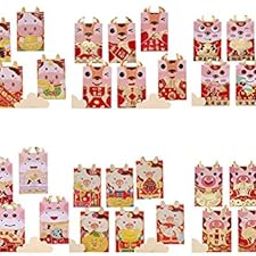 Dorakitten 36PCS 2021 Ox Year Red Envelopes Cartoon Chinese New Year Money Packet Hong Bao 2021 Chinese Red Packets Lucky Money Packet-29