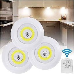 Advanced Remote Control Light for Bedroom Wardrobe Warm-COB-3 Light+1 Controller Brightness Adjustable Wireless Dimmable Touch Sensor Control Night Lamp-59